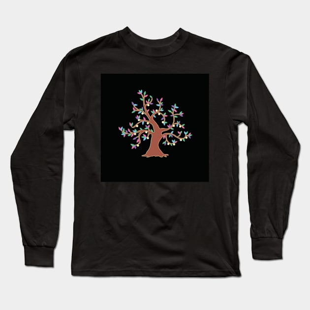 Rainbow Leaf Tree Long Sleeve T-Shirt by Eliza-Grace